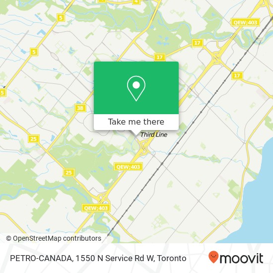 PETRO-CANADA, 1550 N Service Rd W map