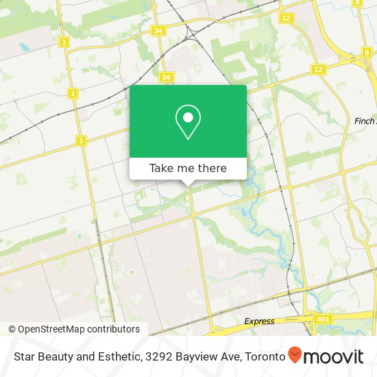 Star Beauty and Esthetic, 3292 Bayview Ave map