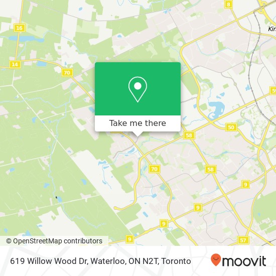 619 Willow Wood Dr, Waterloo, ON N2T map