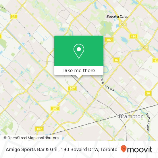 Amigo Sports Bar & Grill, 190 Bovaird Dr W map
