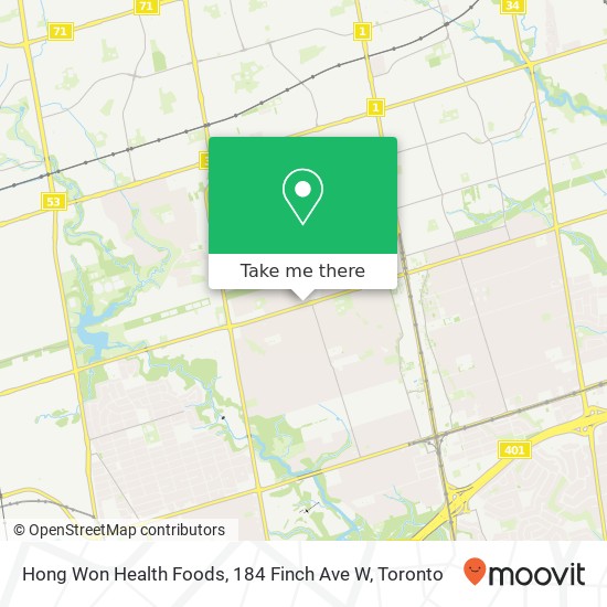 Hong Won Health Foods, 184 Finch Ave W map