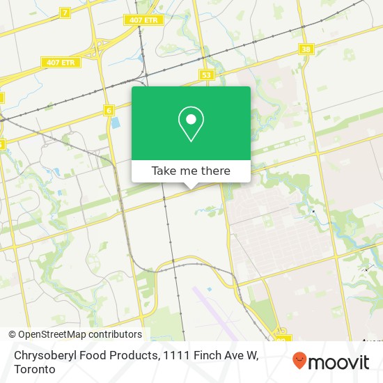 Chrysoberyl Food Products, 1111 Finch Ave W map