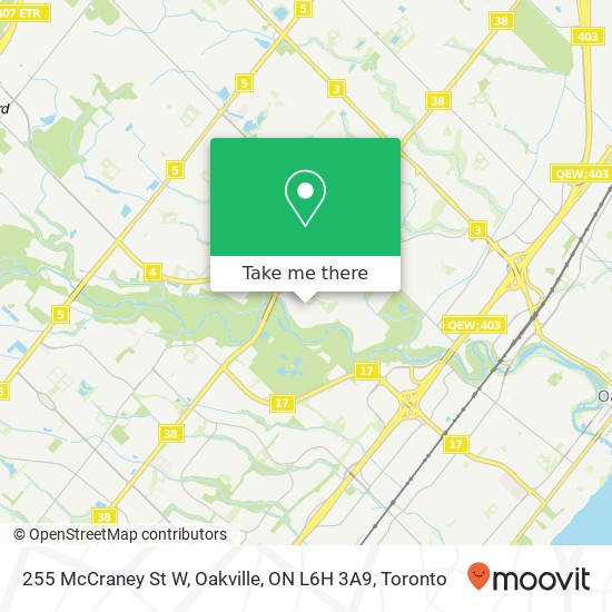 255 McCraney St W, Oakville, ON L6H 3A9 map