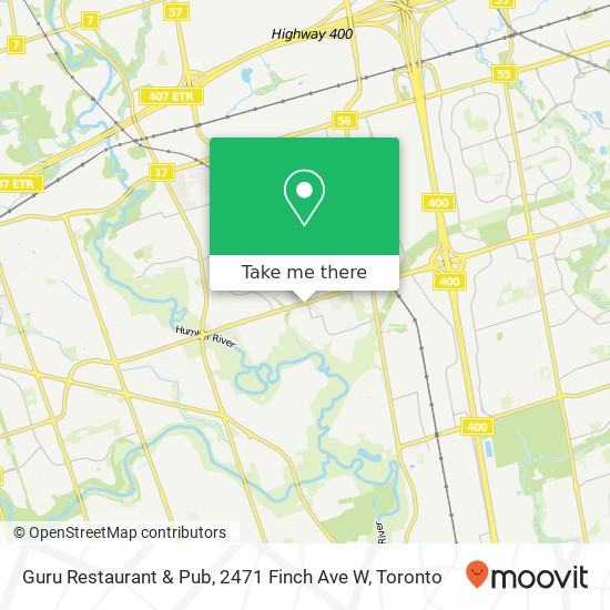 Guru Restaurant & Pub, 2471 Finch Ave W map