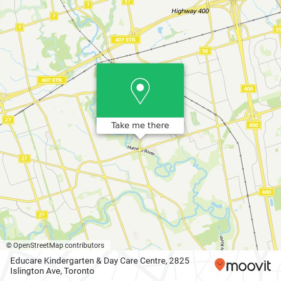 Educare Kindergarten & Day Care Centre, 2825 Islington Ave map