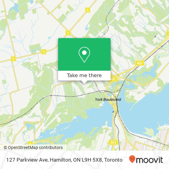 127 Parkview Ave, Hamilton, ON L9H 5X8 map