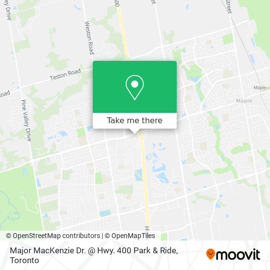 Major MacKenzie Dr. @ Hwy. 400 Park & Ride plan