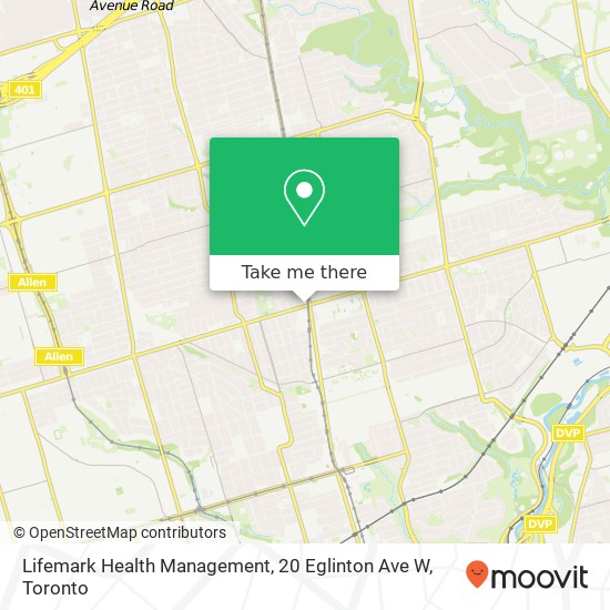 Lifemark Health Management, 20 Eglinton Ave W map