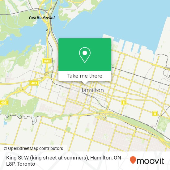 King St W (king street at summers), Hamilton, ON L8P map
