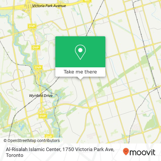 Al-Risalah Islamic Center, 1750 Victoria Park Ave map