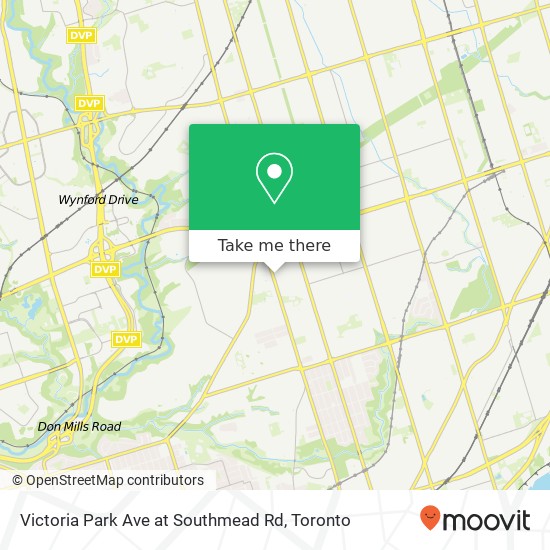 Victoria Park Ave at Southmead Rd map