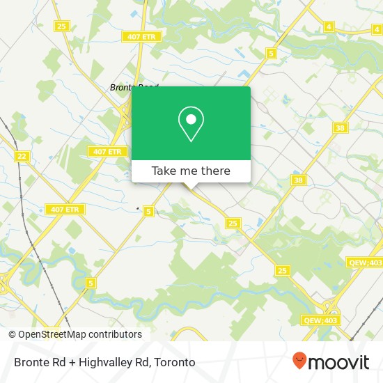 Bronte Rd + Highvalley Rd map