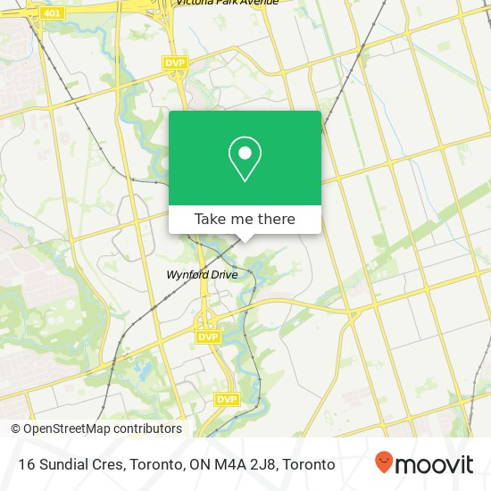 16 Sundial Cres, Toronto, ON M4A 2J8 map
