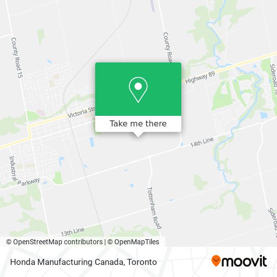 Honda Manufacturing Canada map