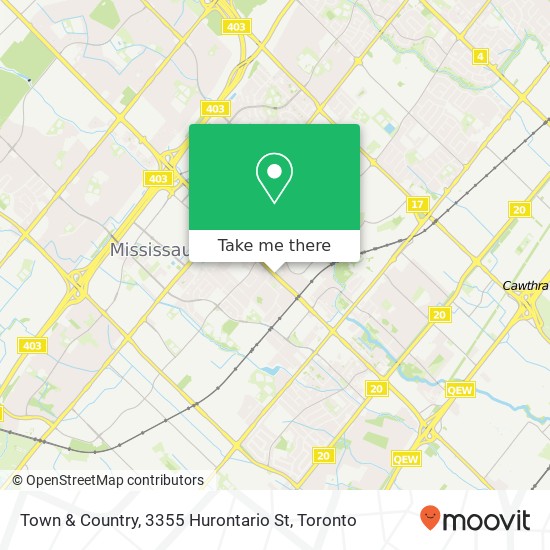 Town & Country, 3355 Hurontario St map