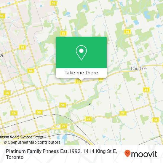 Platinum Family Fitness Est.1992, 1414 King St E map