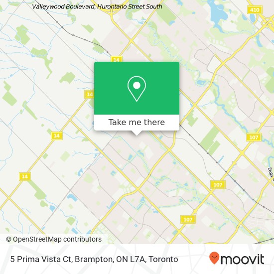 5 Prima Vista Ct, Brampton, ON L7A map