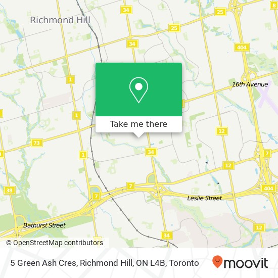 5 Green Ash Cres, Richmond Hill, ON L4B map