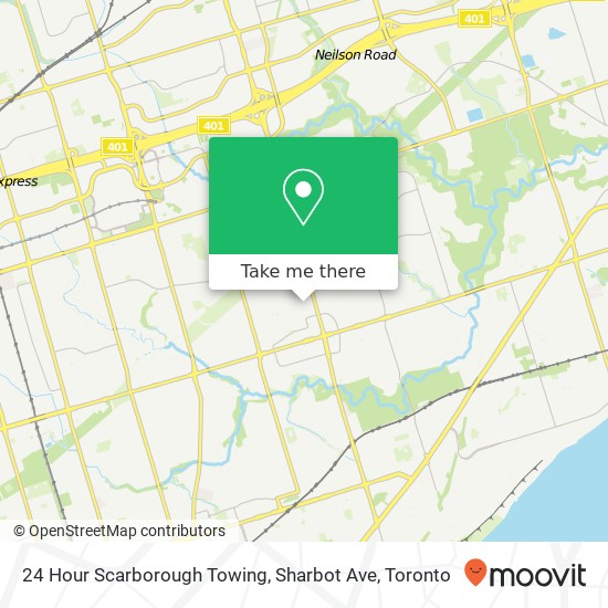 24 Hour Scarborough Towing, Sharbot Ave map