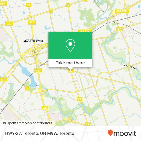 HWY-27, Toronto, ON M9W map