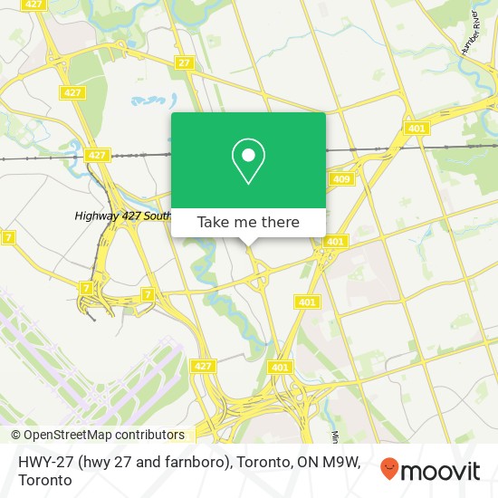 HWY-27 (hwy 27 and farnboro), Toronto, ON M9W map