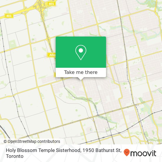 Holy Blossom Temple Sisterhood, 1950 Bathurst St map