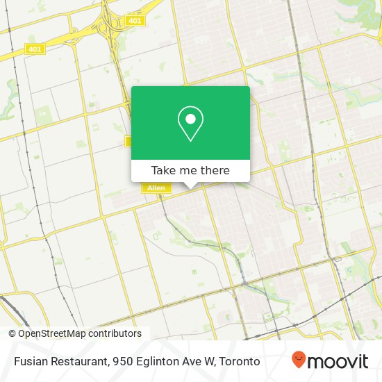 Fusian Restaurant, 950 Eglinton Ave W plan