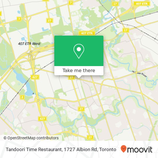 Tandoori Time Restaurant, 1727 Albion Rd map