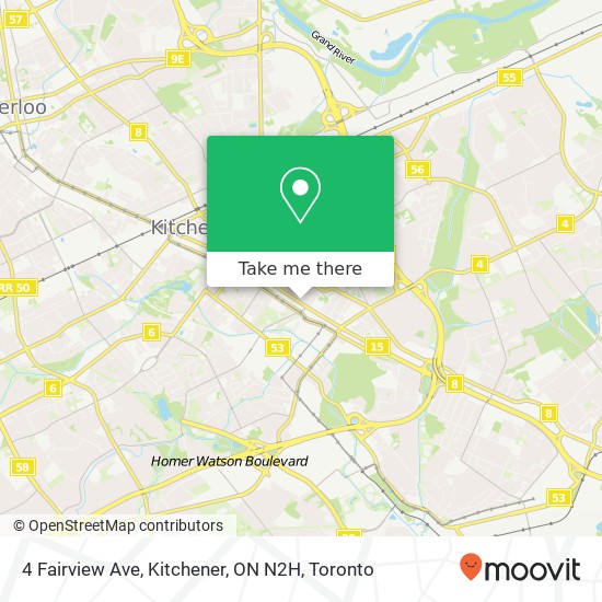 4 Fairview Ave, Kitchener, ON N2H map