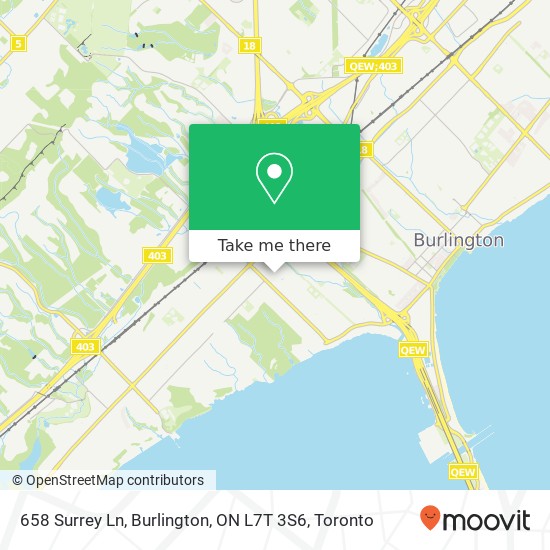 658 Surrey Ln, Burlington, ON L7T 3S6 map