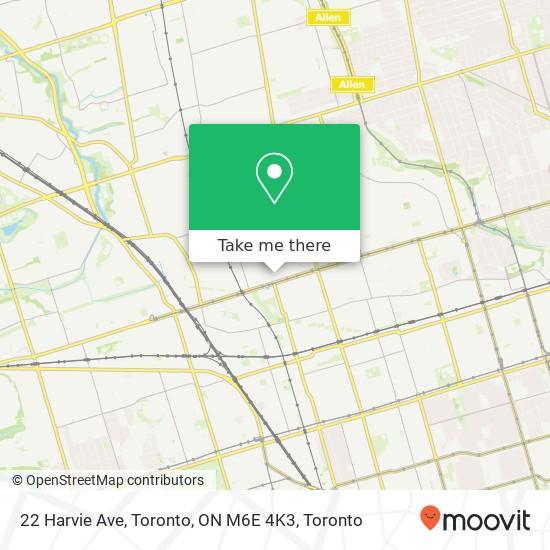 22 Harvie Ave, Toronto, ON M6E 4K3 map