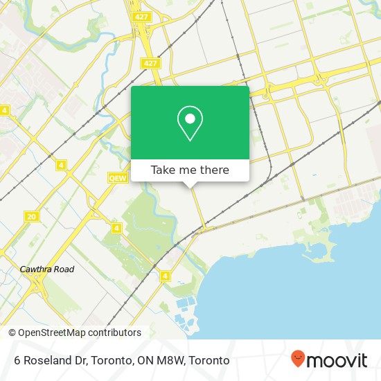 6 Roseland Dr, Toronto, ON M8W map