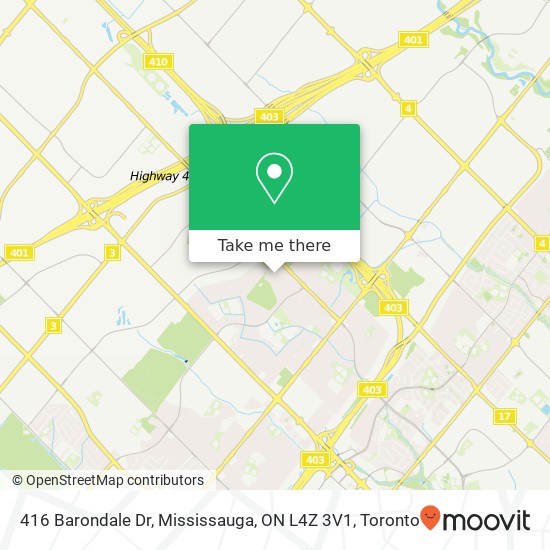 416 Barondale Dr, Mississauga, ON L4Z 3V1 map