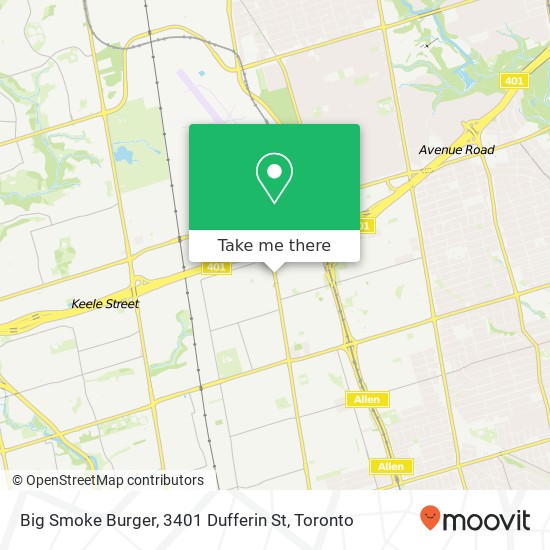 Big Smoke Burger, 3401 Dufferin St map