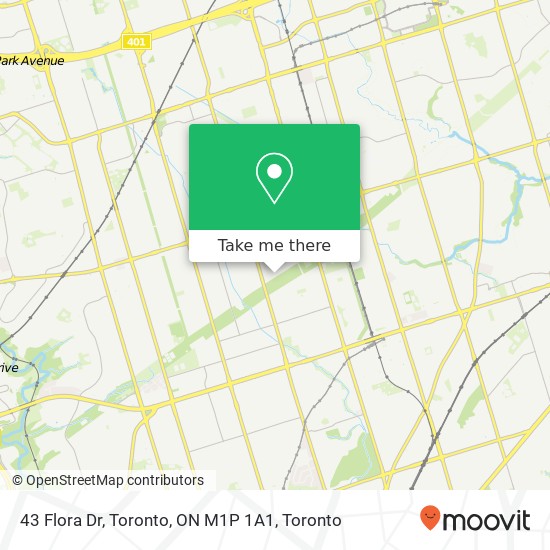 43 Flora Dr, Toronto, ON M1P 1A1 map