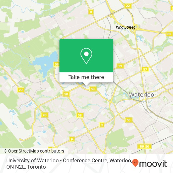 University of Waterloo - Conference Centre, Waterloo, ON N2L map