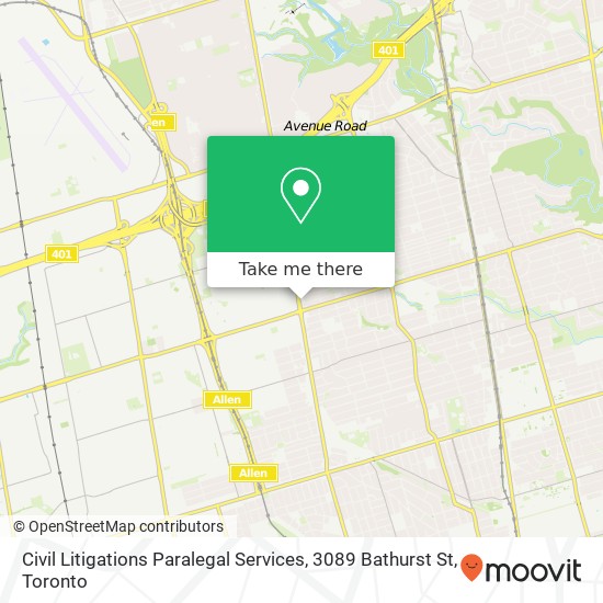 Civil Litigations Paralegal Services, 3089 Bathurst St map