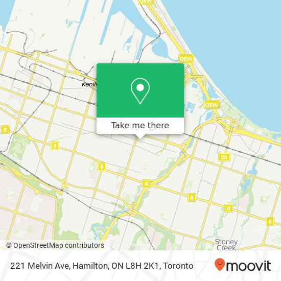 221 Melvin Ave, Hamilton, ON L8H 2K1 map