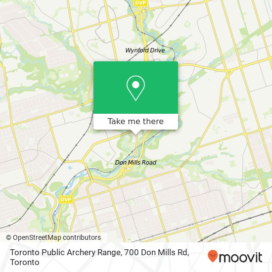 Toronto Public Archery Range, 700 Don Mills Rd map
