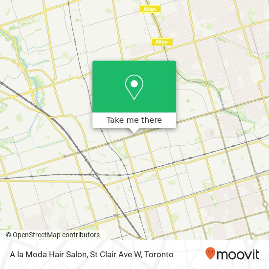 A la Moda Hair Salon, St Clair Ave W plan