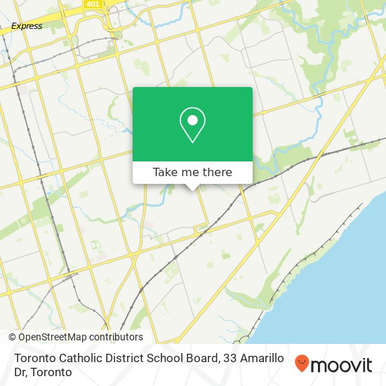 Toronto Catholic District School Board, 33 Amarillo Dr map