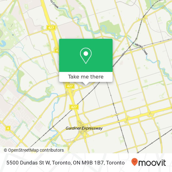 5500 Dundas St W, Toronto, ON M9B 1B7 map