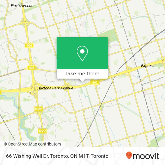66 Wishing Well Dr, Toronto, ON M1T map