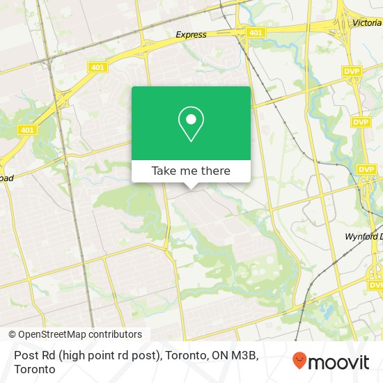 Post Rd (high point rd post), Toronto, ON M3B map