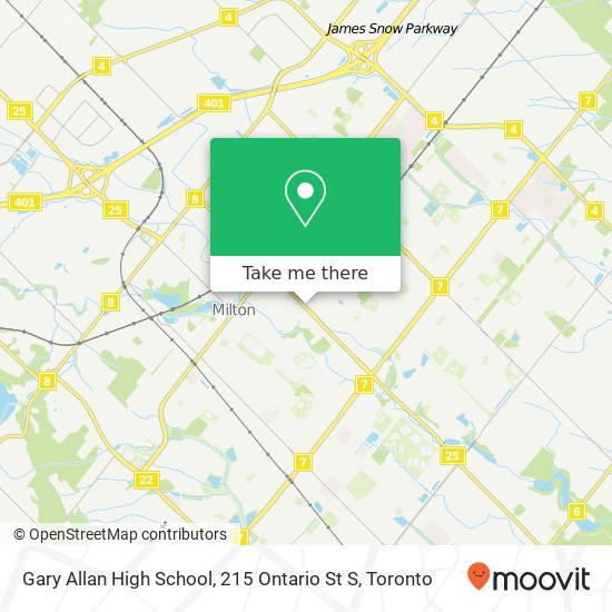 Gary Allan High School, 215 Ontario St S map