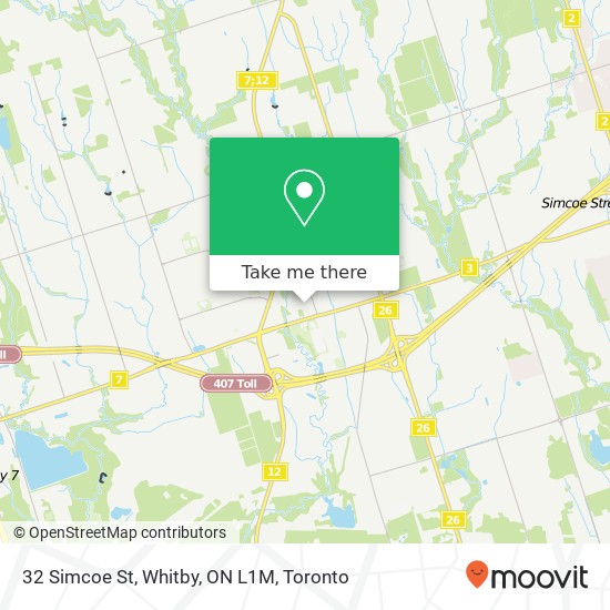 32 Simcoe St, Whitby, ON L1M map