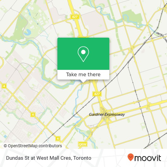 Dundas St at West Mall Cres map