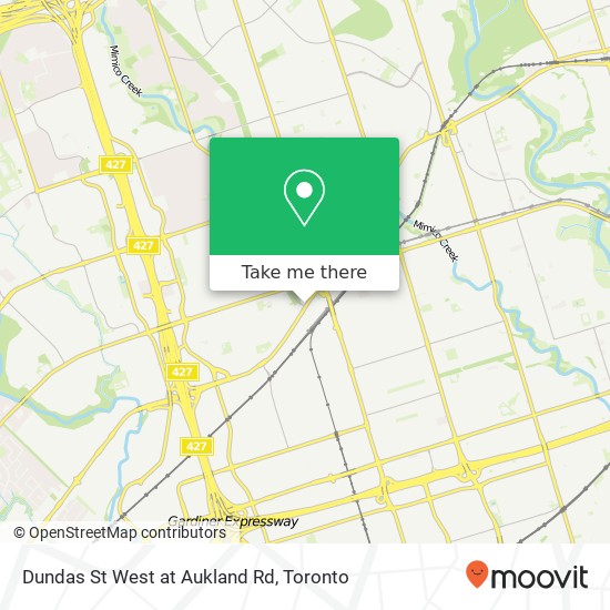 Dundas St West at Aukland Rd map