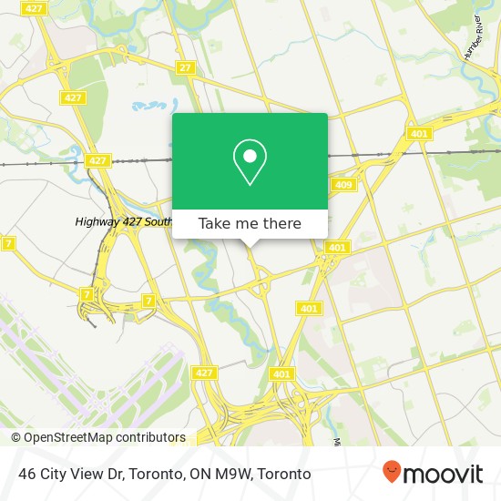 46 City View Dr, Toronto, ON M9W map