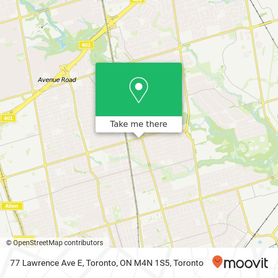 77 Lawrence Ave E, Toronto, ON M4N 1S5 map